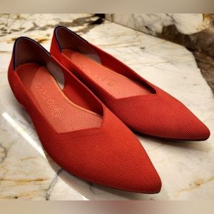 Rothys Red Pointed-Toe Flats Size W11